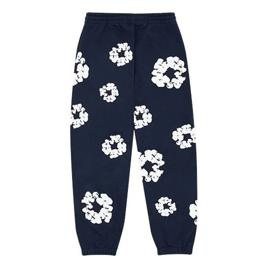 Denim Tears Cotton Wreath Logo Sweatpants 'Navy White' 401-080-30