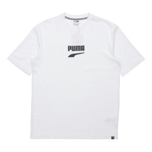 PUMA Downtown Classical Logo Short Sleeve TEE Men White 597348-52