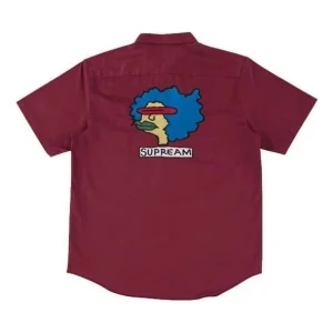 Supreme Gonz Work Shirt 'Burgundy Blue Yellow' SUP-FW17-168