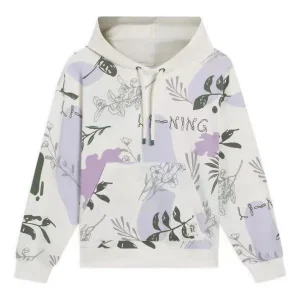 (WMNS) Li-Ning Lifestyle Casual Fashion Floral Hoodie 'White Purple' AWDS920-3