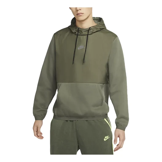 Nike Sportswear Just Do It + Colorblock Fleece Stay Warm Reflective Casual Sports Pullover Yellow CU4102-380