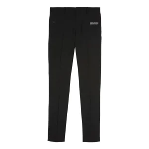 Men's Off-White FW22 Solid Color Alphabet Printing Straight-Leg Casual Trousers Ordinary Version Black OMCA211C99FAB0011001