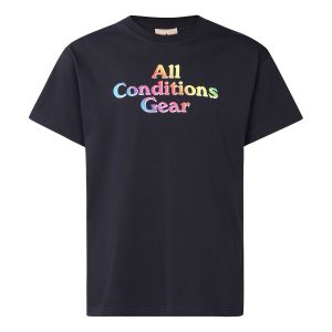 Nike x ACG Gradient Multi-Color Alphabet Printing Short Sleeve Black CV7548-010