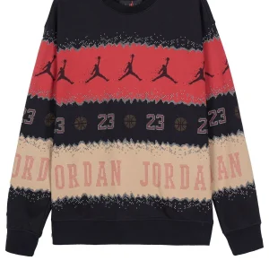 Air Jordan Essential Holiday Fleece Crew 'Beige Black Red' FD7464-687