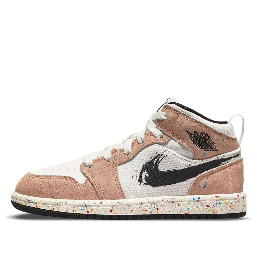 (PS) Air Jordan 1 Mid SE 'Brushstroke Paint Splatter' DA8007-100