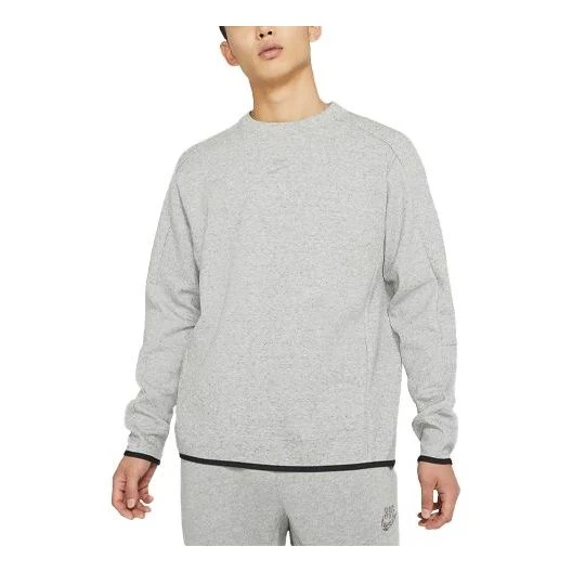 Men's Nike Sportswear Tech Fleece Sports Loose Edging Round Neck Long Sleeves Gray DA0399-010