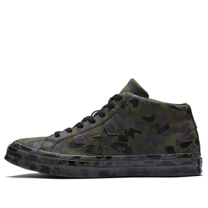 Converse One Star Retro Mid Tops Skateboarding Shoes Unisex Camouflage Green 159746C
