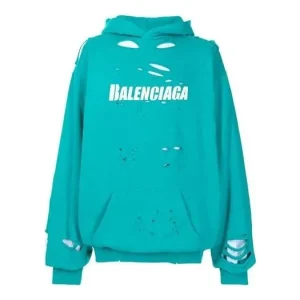Men's Balenciaga SS21 Classic Alphabet Printing Hole Sky Blue 659403TKVB64661