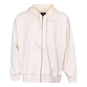 (WMNS) Converse Oversized Full-Zip Hoodie Asia Sizing 'Off White' 10024532-A01