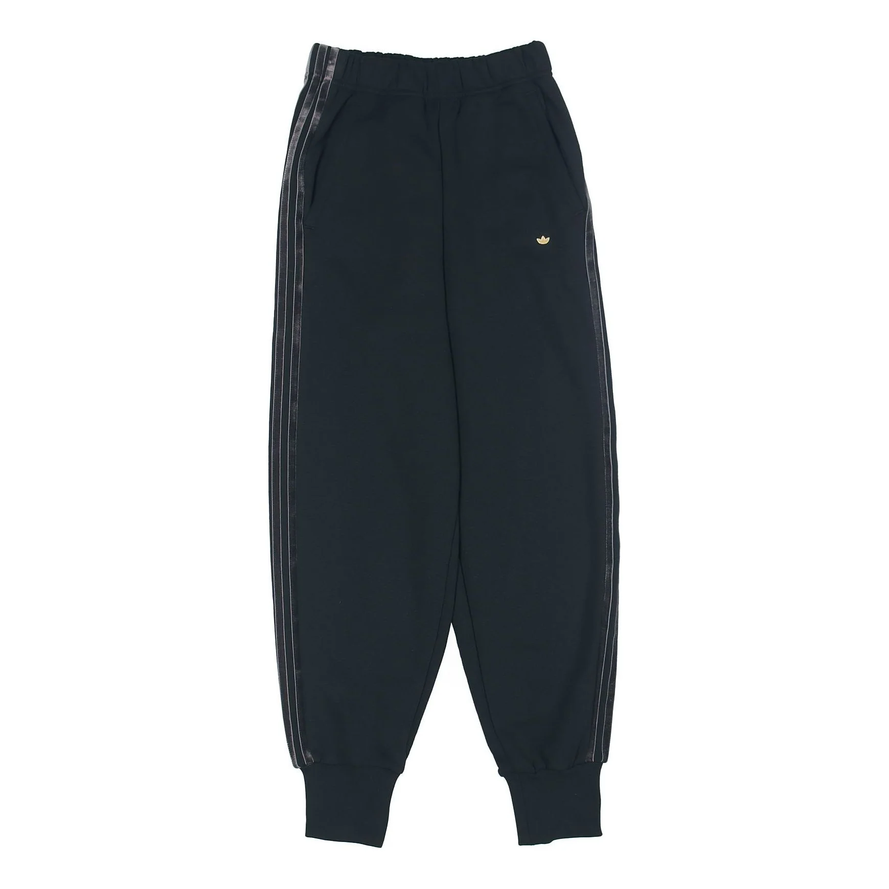 (WMNS) adidas Cuffed Pants with Velvet Stripes and Trefoil Rivet Asia Sizing 'Black' H18036