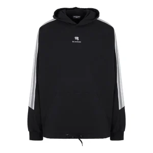 Balenciaga Sporty B Striped SLeeve Hoodie Oversized 'Black White' 704023TMVG23869