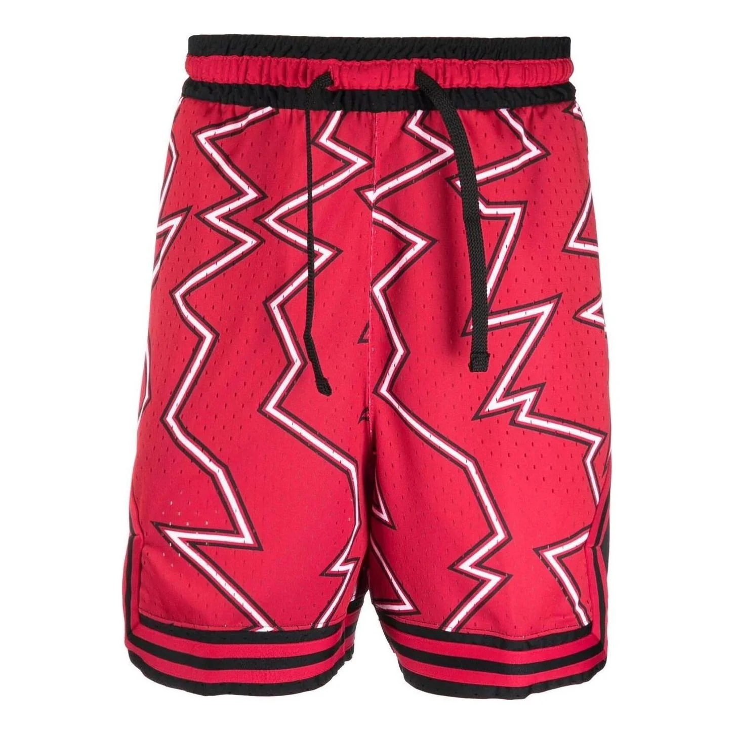 Men's Air Jordan Pattern Printing Lacing Elastic Waistband Straight Sports Shorts Red DH9079-687
