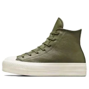 (WMNS) Converse Chuck Taylor Lift Platform Leather High Top 'Green' A07131C