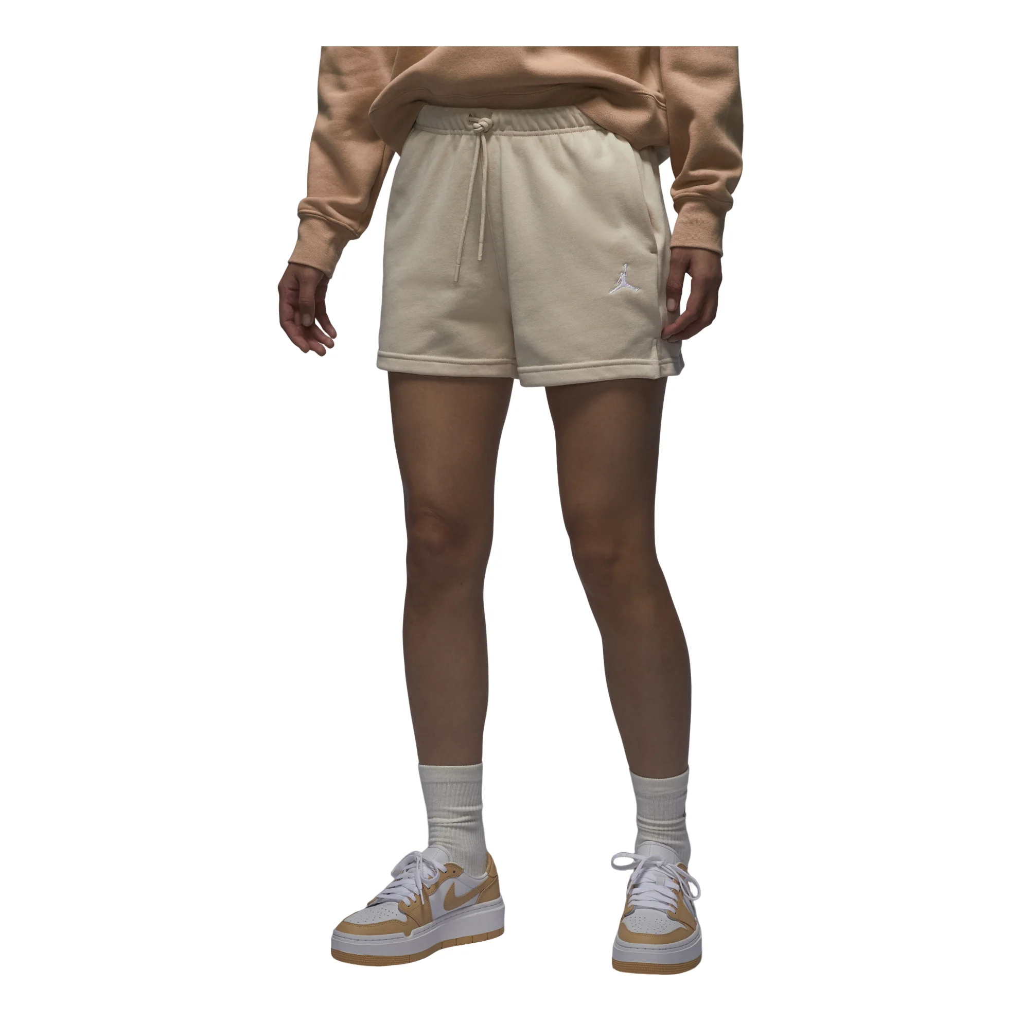 (WMNS) Air Jordan Brooklyn Fleece Shorts Asia Sizing 'Light Brown' HJ1366-203