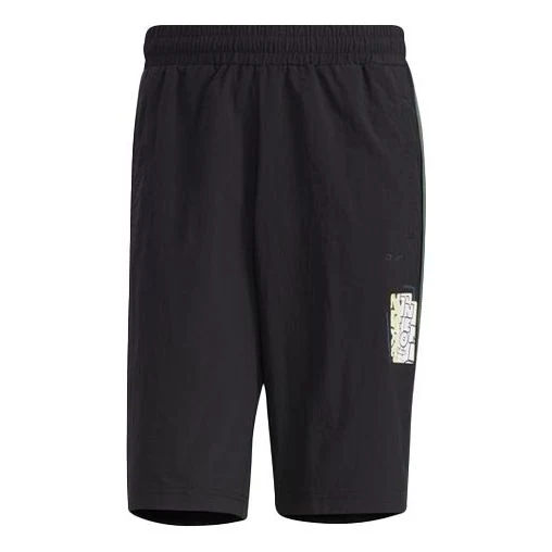 adidas neo Graffiti Pattern Printing Shorts Black GP4833