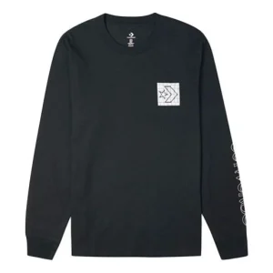 Converse Distorted Court Long Sleeve T-Shirt Asia Sizing 'Black' 10021108-A01