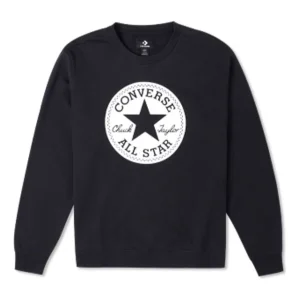 Converse Go-To Chuck Taylor Patch French Terry Sweatshirt Asia Sizing 'Black' 10023855-A01