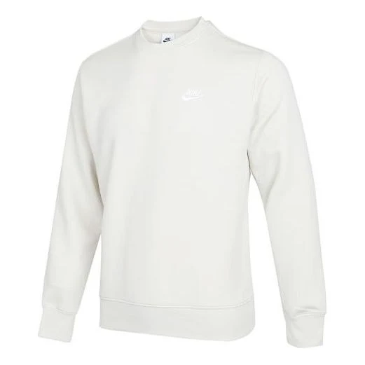 Men's Nike Logo Casual Sports Round Neck Pullover Beige BV2663-072