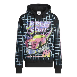 Men's adidas originals Plaid Alphabet Logo Printing Sports Black HG6511