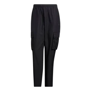 Men's adidas originals Solid Color Big Pocket Cargo Casual Pants/Trousers Black HU1155