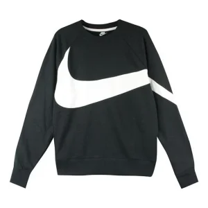 Nike BIG SWOOSH Large Logo Round Neck Pullover Black AR3089-012