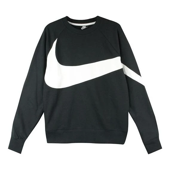Nike BIG SWOOSH Large Logo Round Neck Pullover Black AR3089-012