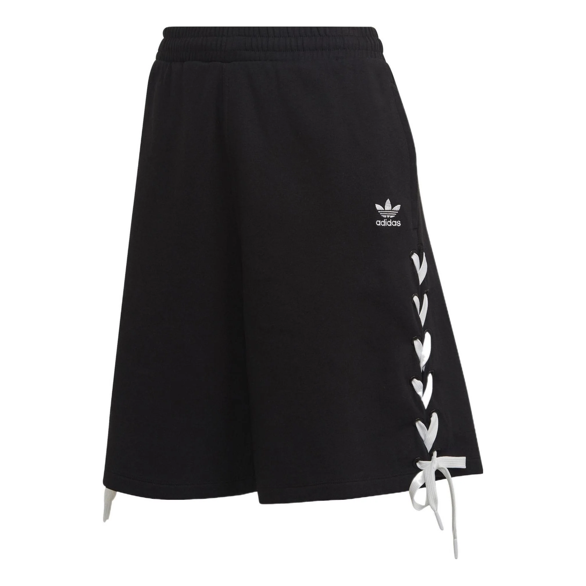 (WMNS) adidas Trefoil Side Striped Elastic Waist Loose Shorts Asia Sizing 'Black White' HS2602