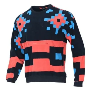 Nike SB Skateboard Icon Pattern Printed Sweater For Men Black/Red BV0878-475