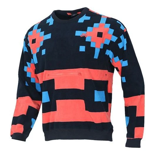 Nike SB Skateboard Icon Pattern Printed Sweater For Men Black/Red BV0878-475