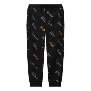 FILA Monogrammed Knitted Casual Trousers For Men Black F11M118601F-ZA