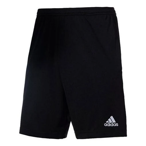 Men's adidas Ent22 Tr Sho Solid Color Logo Small Label Soccer/Football Sports Woven Shorts Black HB0575