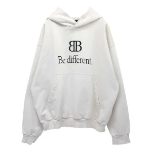 Balenciaga BB Be Different Popover Hoodie 'Ecru Black' 720426TNVB49784