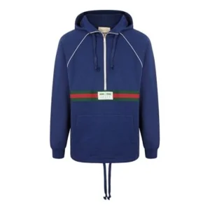 Gucci GRG Detail Half Zip Hoodie 'Royal Blue Red' 645320-XJDAK-4397