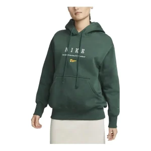 (WMNS) Nike Sportswear NSW OS Fleece Pullover L/S Hoodie 'Green' FD0855-333