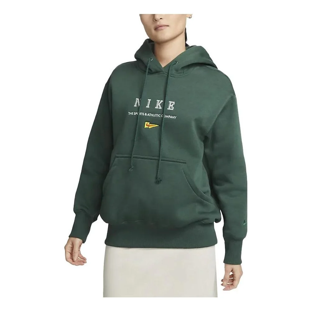 (WMNS) Nike Sportswear NSW OS Fleece Pullover L/S Hoodie 'Green' FD0855-333