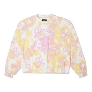 (WMNS) Converse Washed Floral Cotton Crew Neck Shirt Asia Sizing 'Pink' 10023196-A01