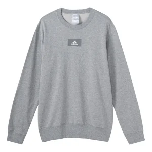 Men's adidas Round Neck Training Sports Knit Casual Gray HE4351