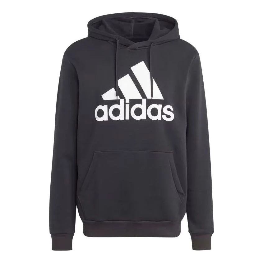 adidas Fleece Big Logo Hoodie 'Black' IB4024