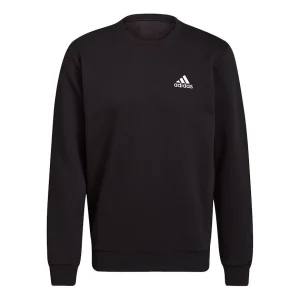 Men's adidas Feelcozy Swt Sports Logo Casual Round Neck Pullover Black GV5295
