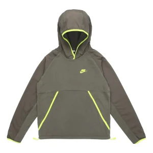 Men's Nike Logo Printing Hooded Windproof Long Sleeves Green DM1222-380