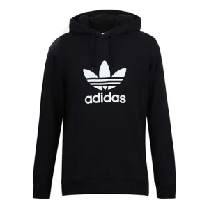 adidas originals Trefoil s Casual Sports hooded Pullover Black CW1240