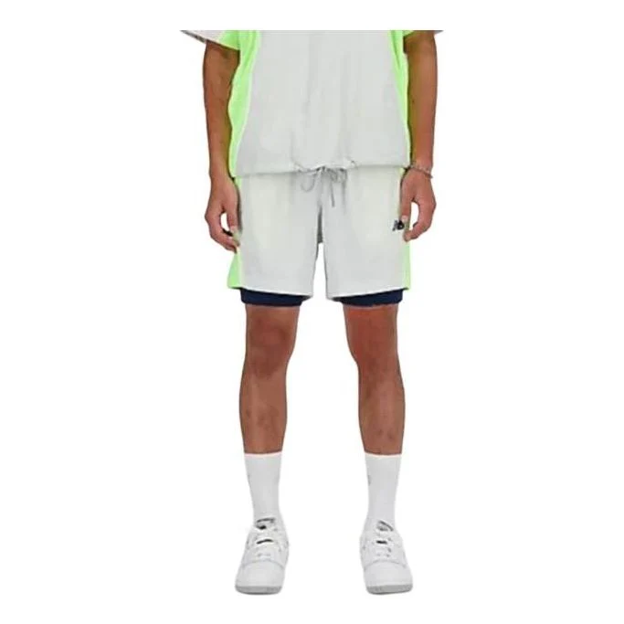 New Balance Hoops On Court 2 in 1 Shorts Asia Sizing 'Grey Matter' MS41586-GYM