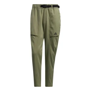Men's adidas Th Qckdraw Pnt Running Training Woven Lacing Sports Pants/Trousers/Joggers Olive H40209