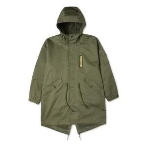 Converse Coordinates Hooded Long Jacket Asia Sizing 'Dusty Green' 10023714-A01