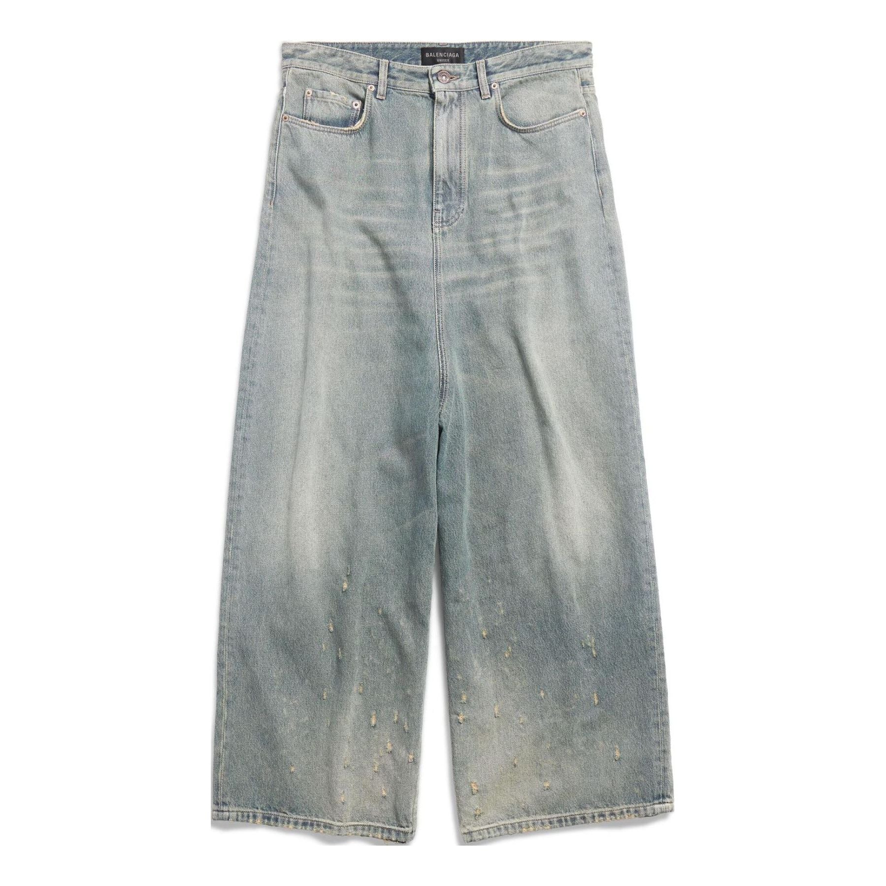 (WMNS) Balenciaga Low Crotch Pants 'Light Blue' 706652TJW952204