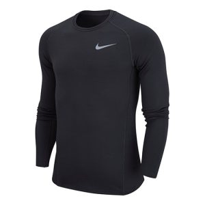 Men's Nike Round Neck Knit Breathable Long Sleeves Black T-Shirt CZ4281-010