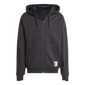 adidas Lounge French Terry Full-Zip Sweatshirt 'Black' IQ3422