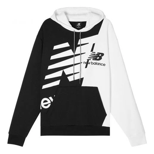 New Balance Splice Logo Hoodie Asia Sizing 'White Black' MT11511-BM
