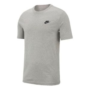 Nike Swoosh Logo Pure Cotton Short Sleeve Gray AR4997-064