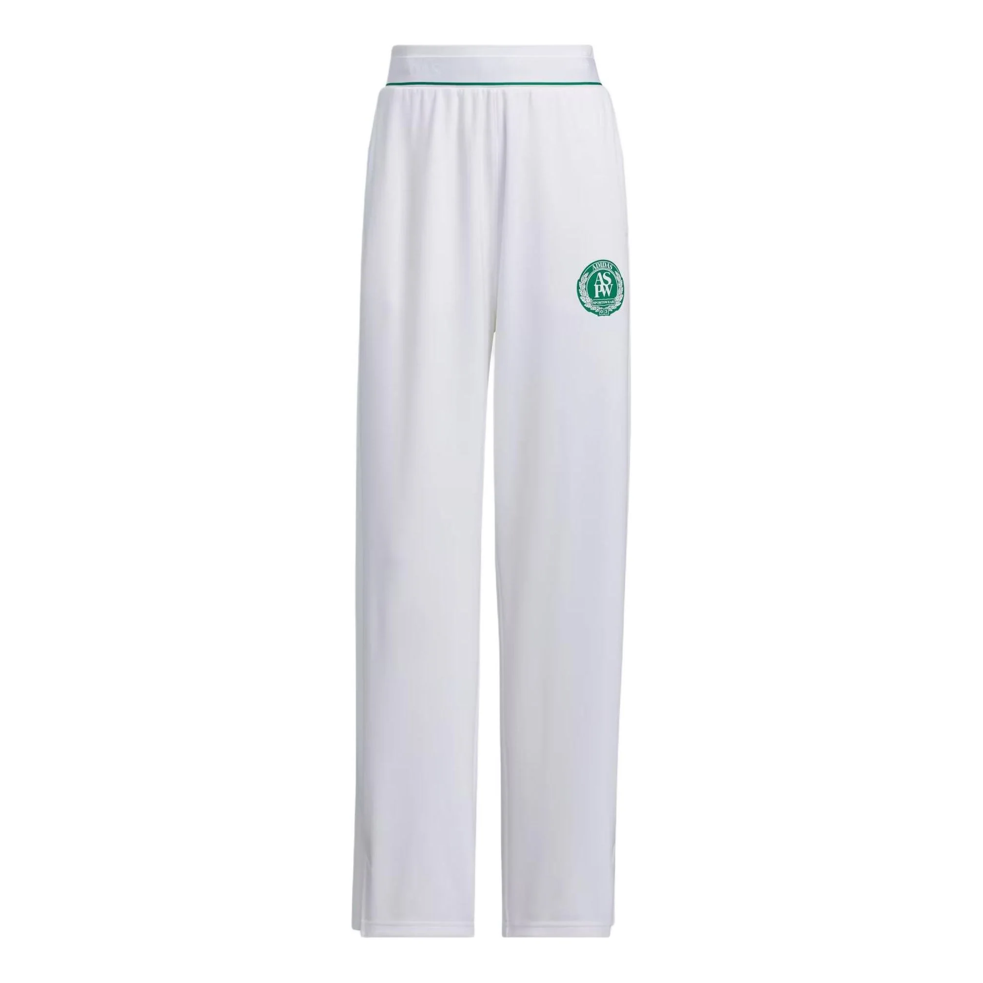 (WMNS) adidas Verbiage Doubleknit Pants Asia Sizing 'White Green' JE3615